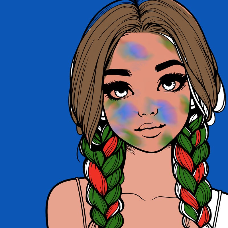 realistic girl with braids