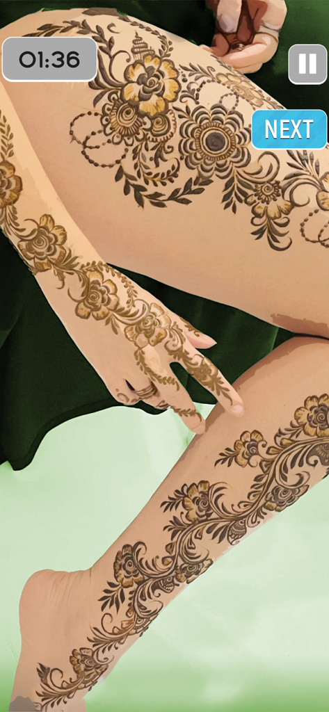 ASMR Foot Care: Doctor Games - Intricate floral henna designs on skin in ASMR Foot Care game