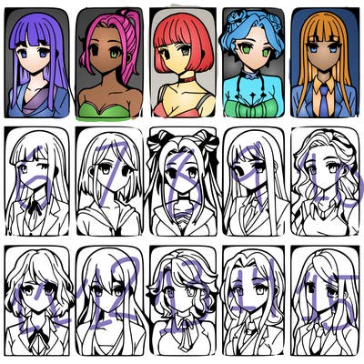 girls that look diffrent anime