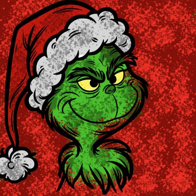 grinch with santa hat easy
