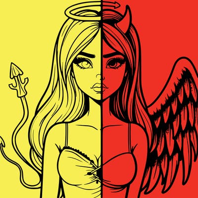 devil vs angel realistic girl