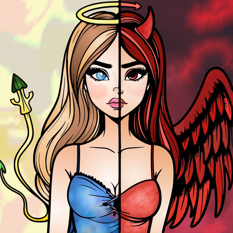 devil vs angel realistic girl