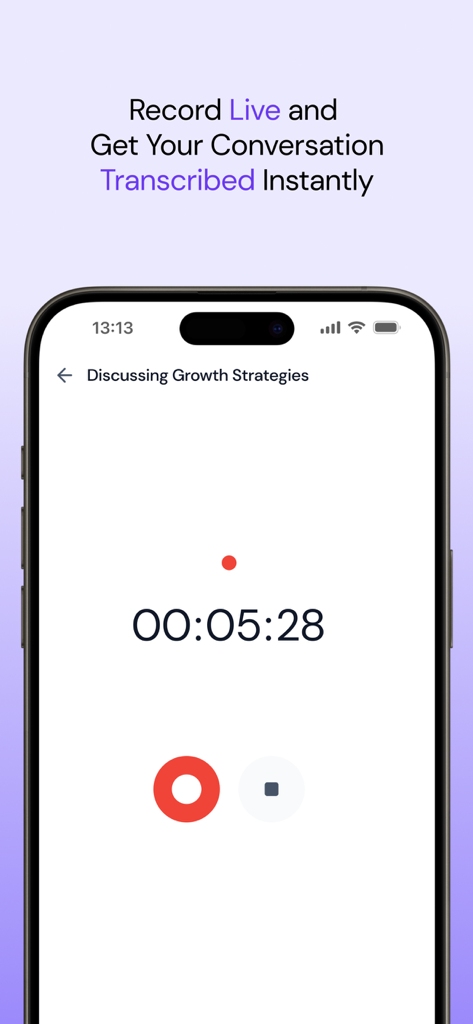 Fireflies AI Notetaker app recording a live conversation for instant transcription