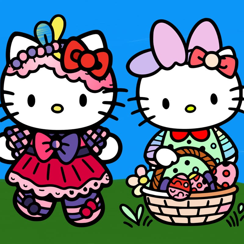 hello kitty in easter outfit cute