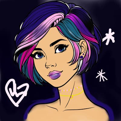 realistic woman with short styled hair