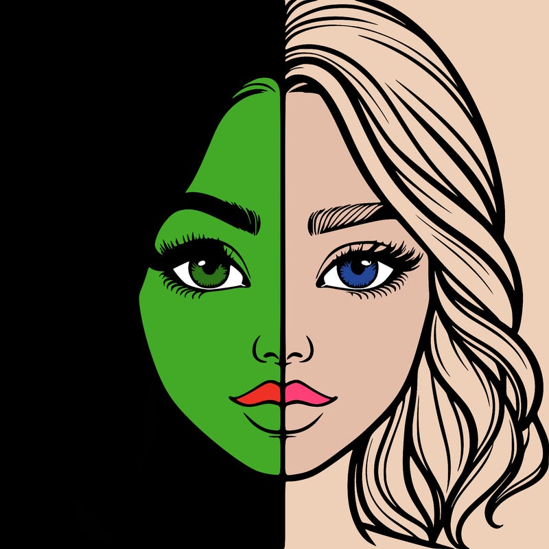 realistic girl split half