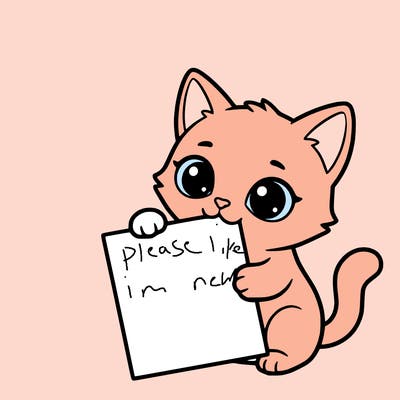 a small cat with a blank sheet of paper in its hand. the cat is sooooooo cute!