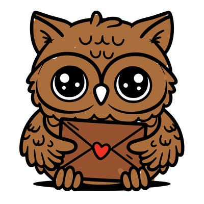 owl holding an envelope