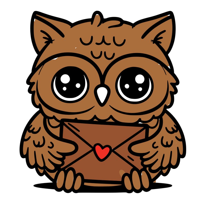 owl holding an envelope