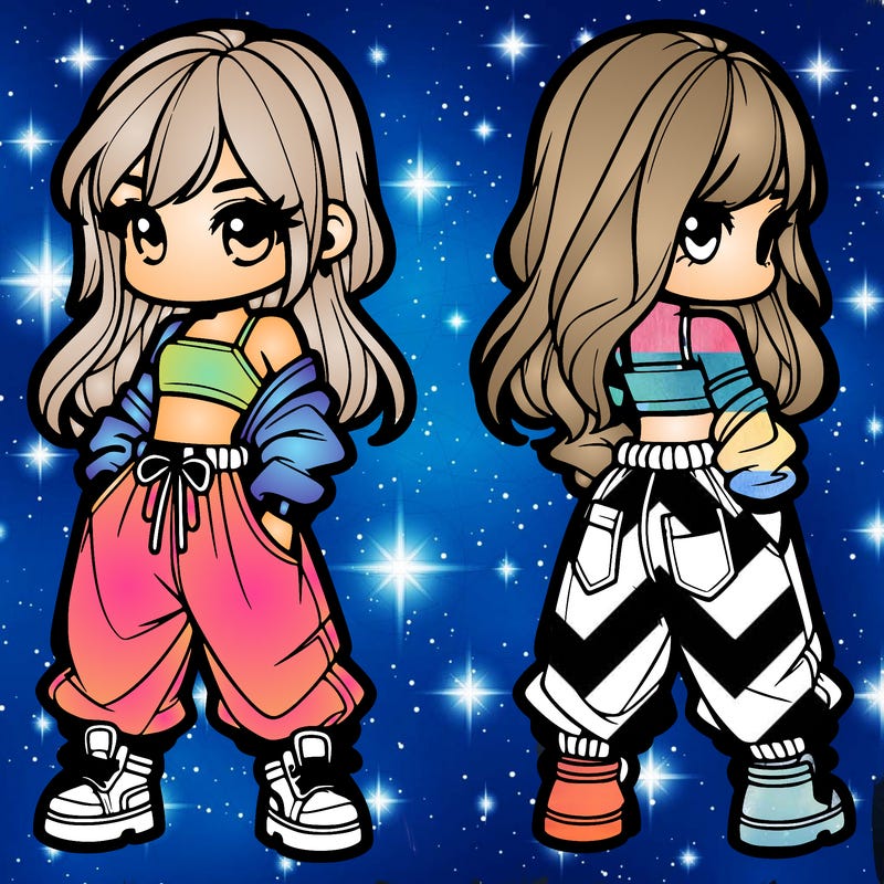 girl in crop top and baggy pants