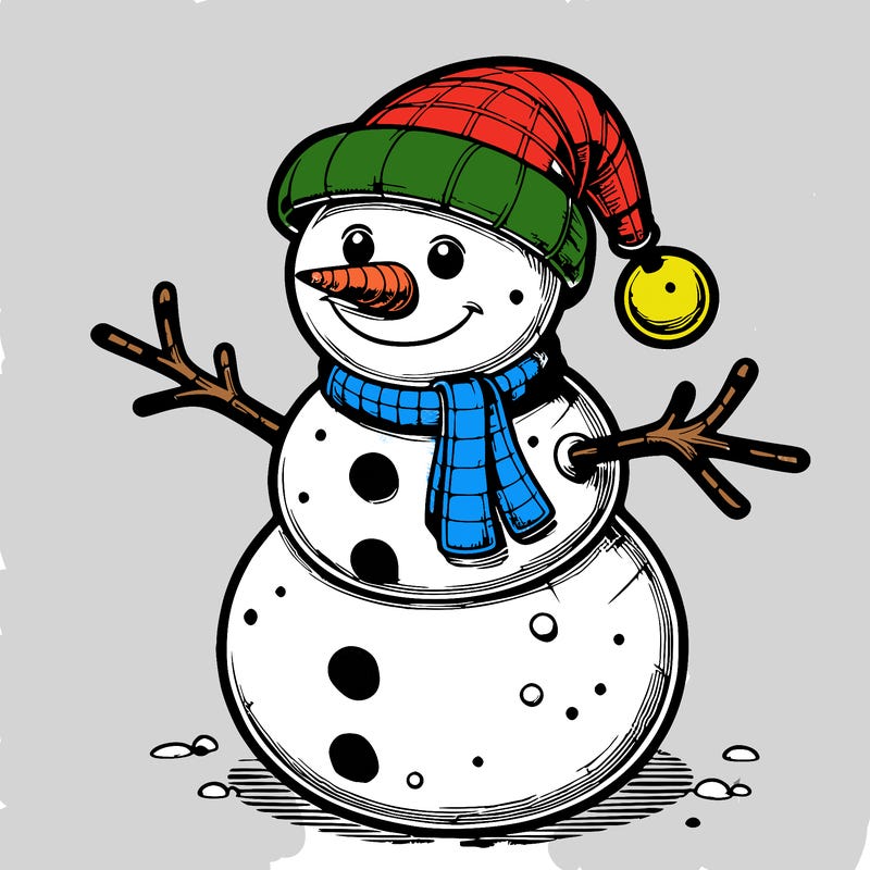 realistic christmas snowman