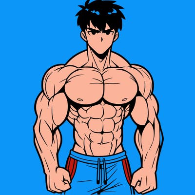 muscular anime man