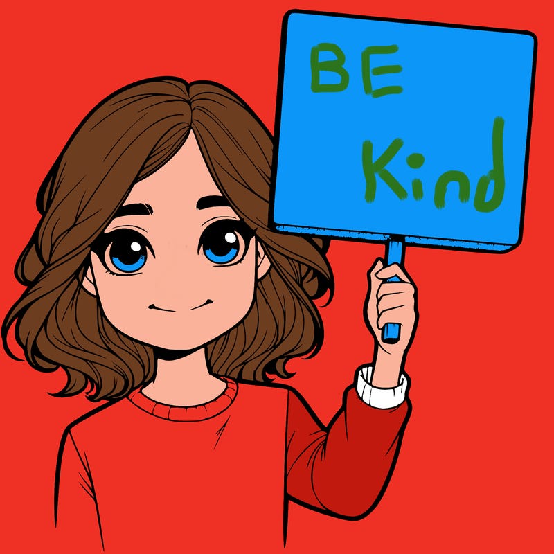 realistic girl holding up a sign