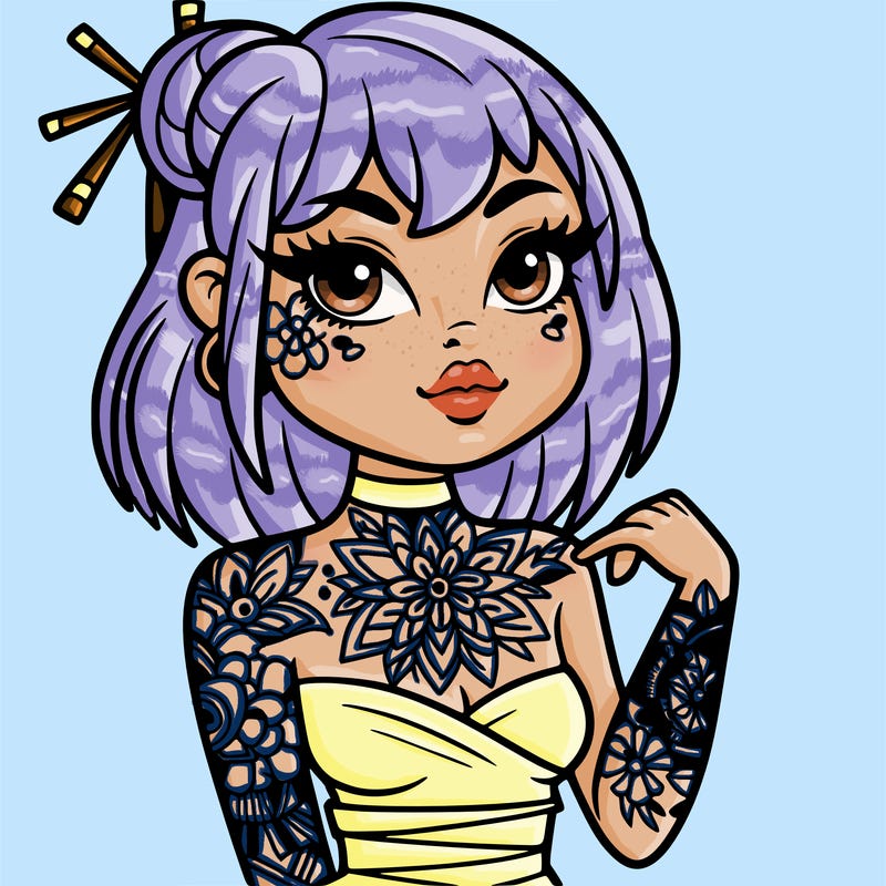 woman with japanese tattoos