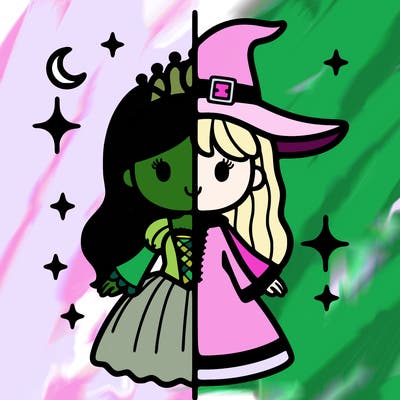 split princess and witch