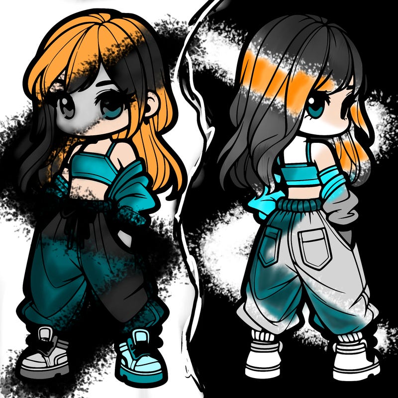 girl in crop top and baggy pants