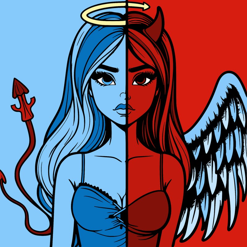 devil vs angel realistic girl