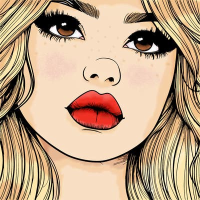 really realistic girl with lips