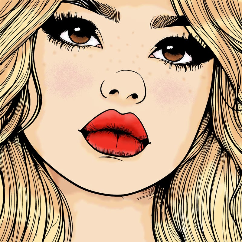 really realistic girl with lips