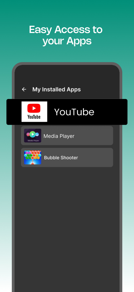 Hisense TV Remote: SenseMote - SenseMote app interface showing easy access to installed TV apps like YouTube and Media Player
