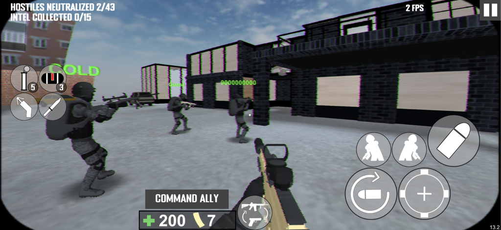 Project Breach 2 COOP CQB FPS - First-person tactical gameplay in Project Breach 2 showing a squad approaching a building for a CQB mission.