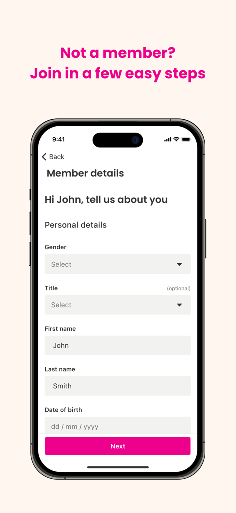 Aware Super - Aware Super app registration screen showing member details form