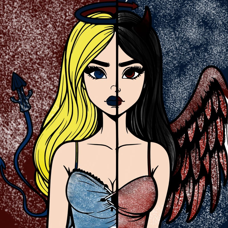 devil vs angel realistic girl