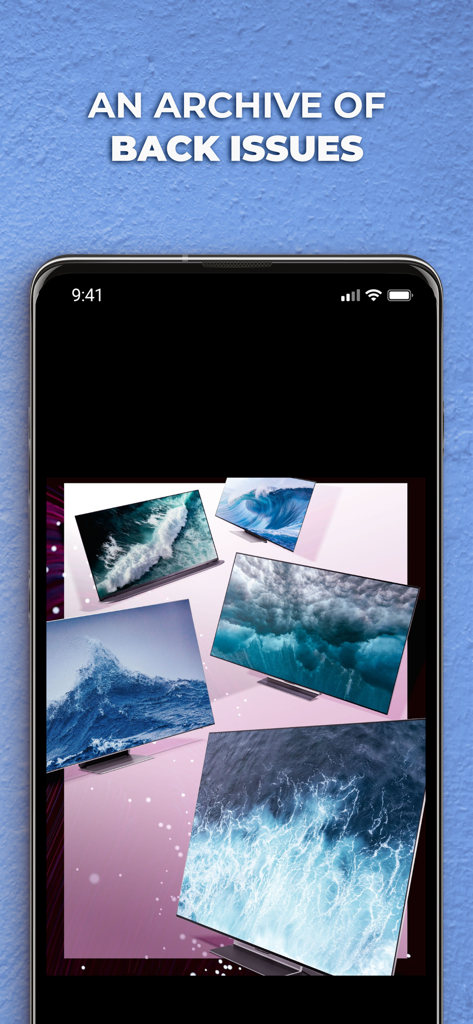La aplicación What Hi Fi muestra un archivo de números anteriores con reseñas de televisores