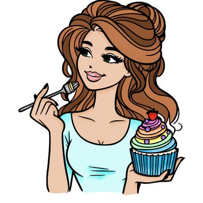 pretty woman with a cupcake