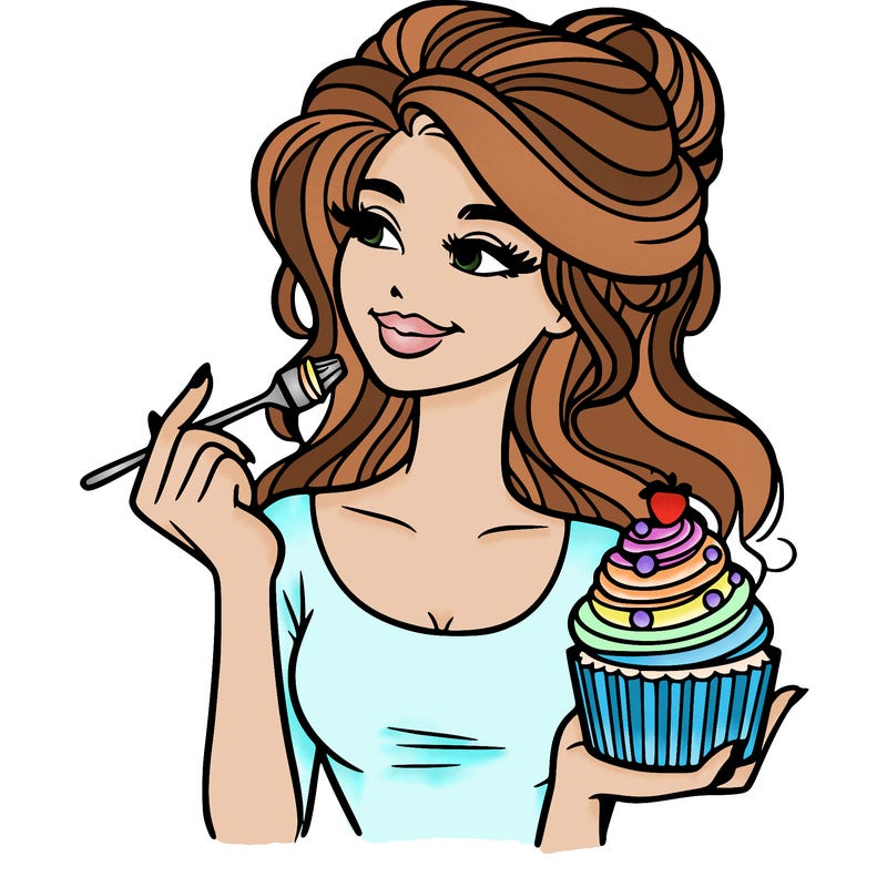 pretty woman with a cupcake