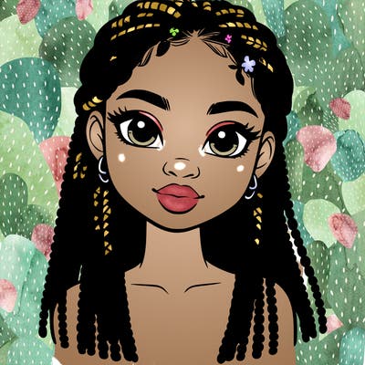 a realistic black girl with braids
