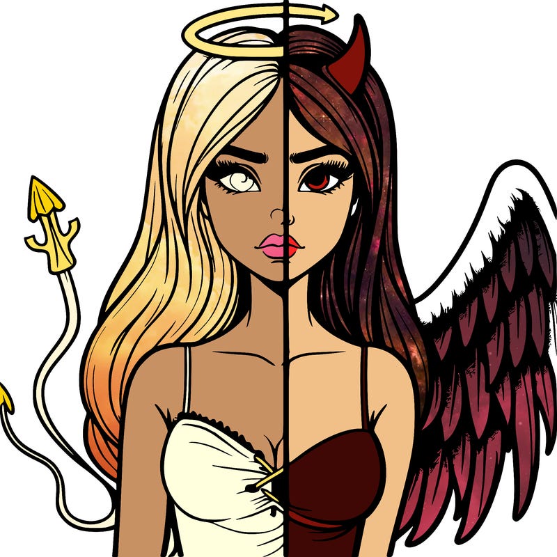 devil vs angel realistic girl