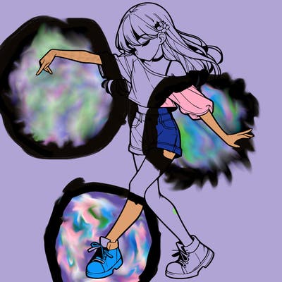 realistic girl danceing