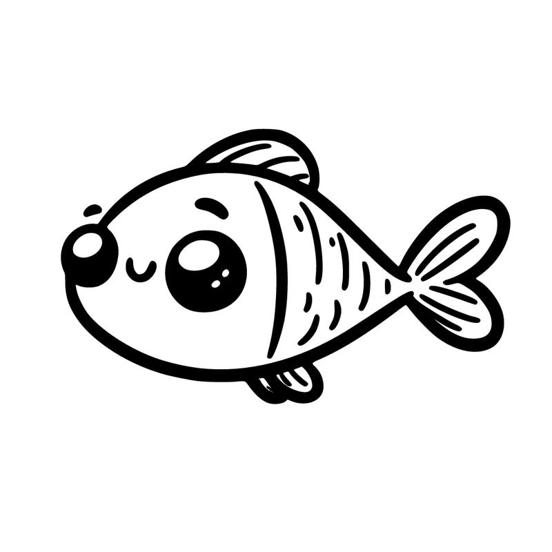 simple, funny, smiling fish