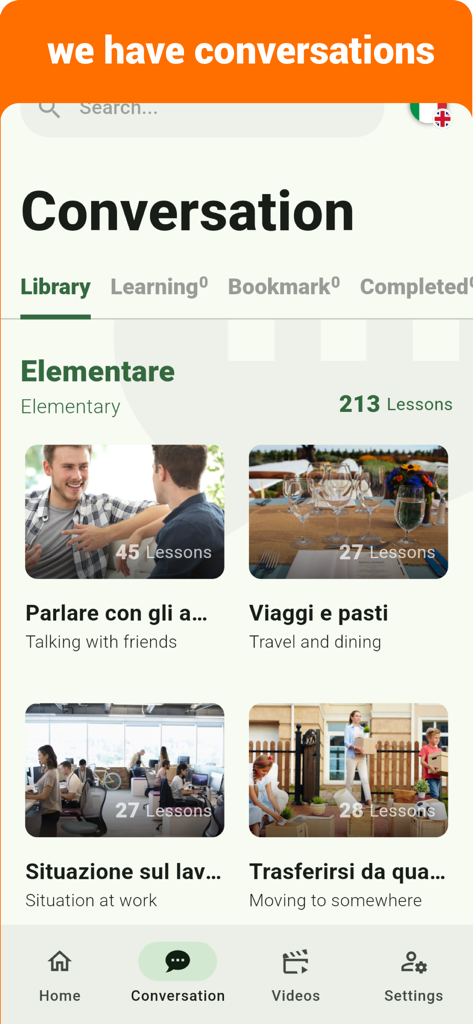 Italian - Listening Speaking - Education App | MWM