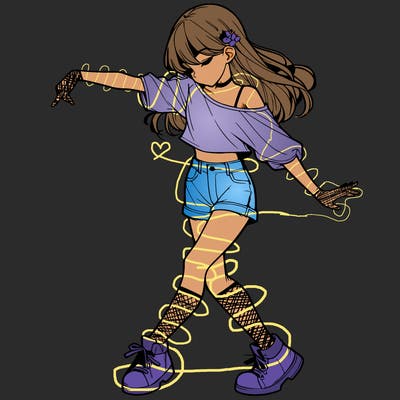 realistic girl danceing