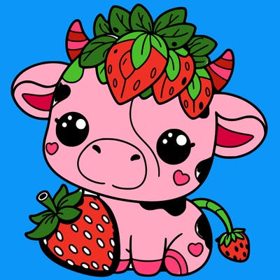 cute strawberry cow