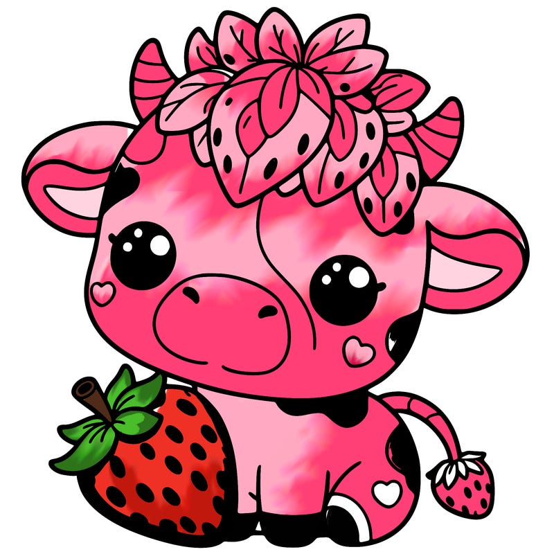 cute strawberry cow