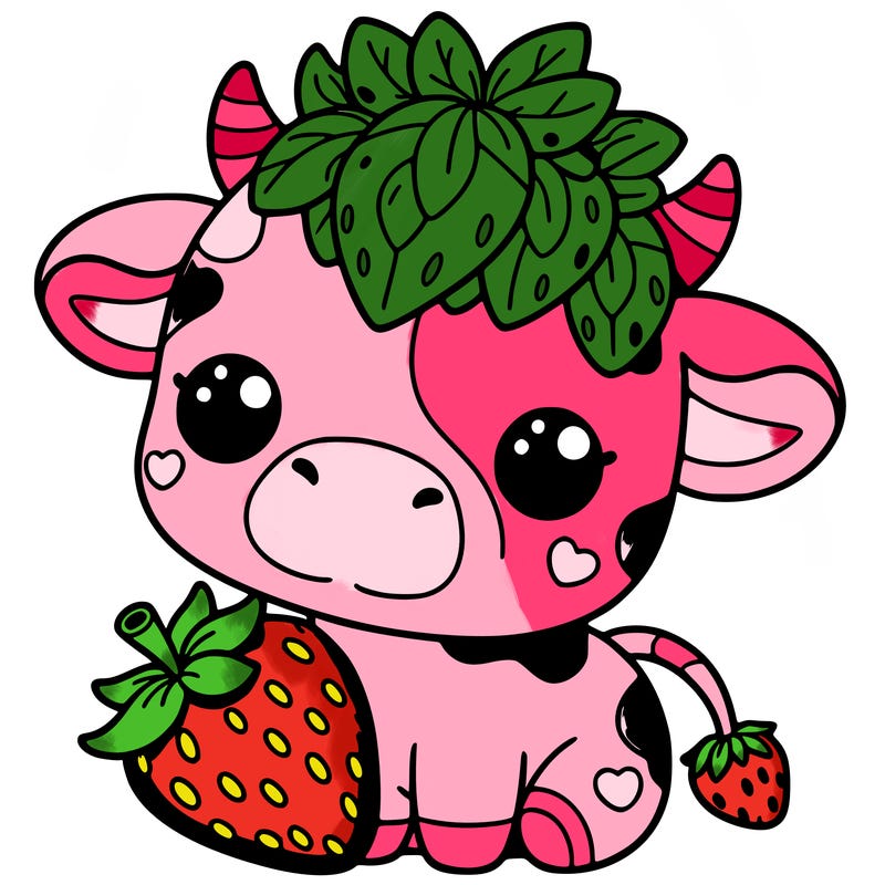 cute strawberry cow