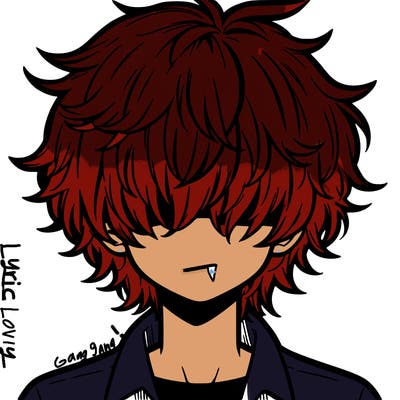 manga boy fluffy hair covering his eyes