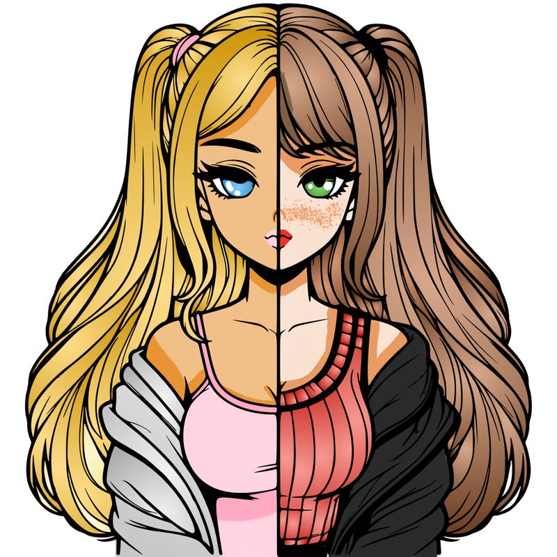 realistic girl split