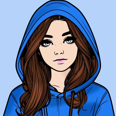 realistic girl with a hoodie