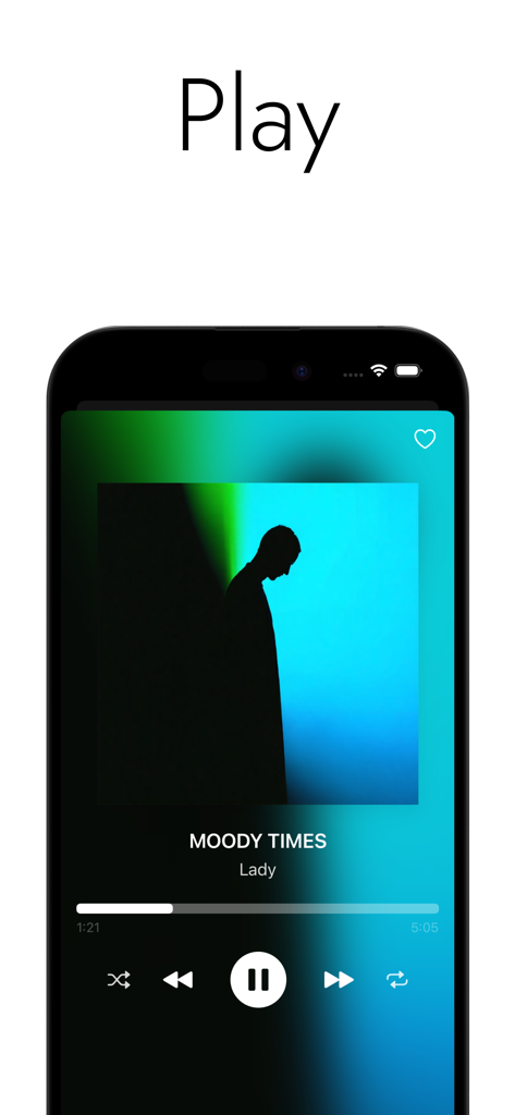My Own Music - Minimalist playback screen of the My Own Music app showing controls for a local audio file