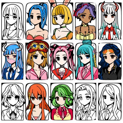 girls that look diffrent anime