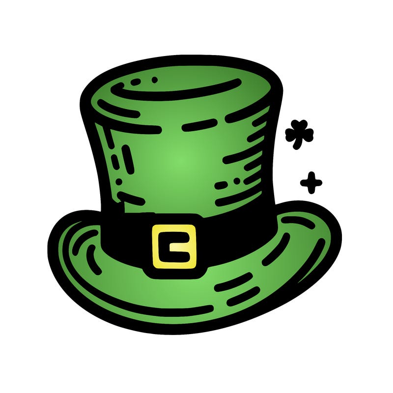 st patrick hat with thin lines