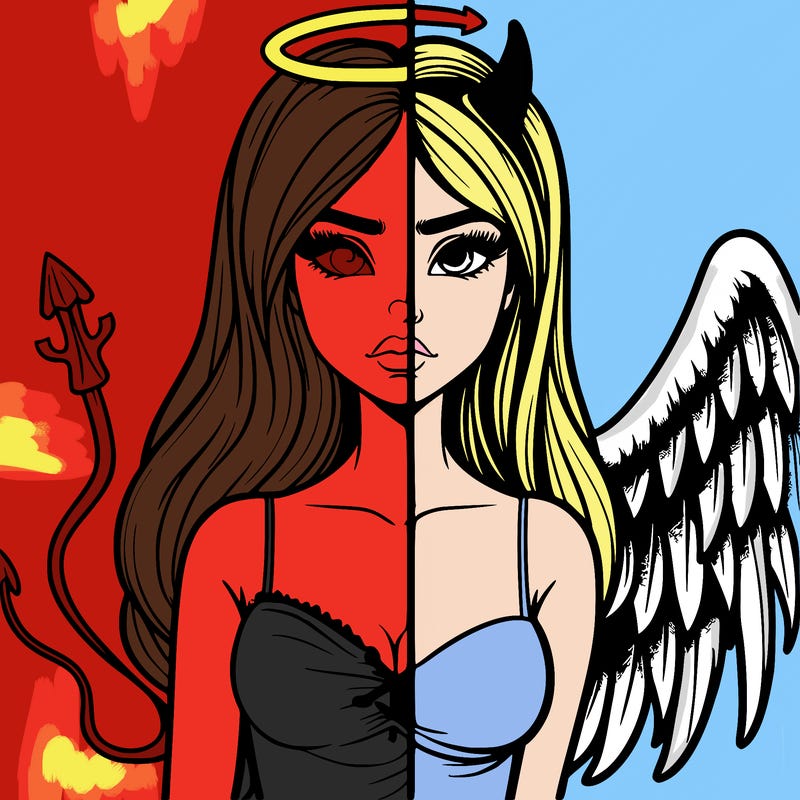 devil vs angel realistic girl