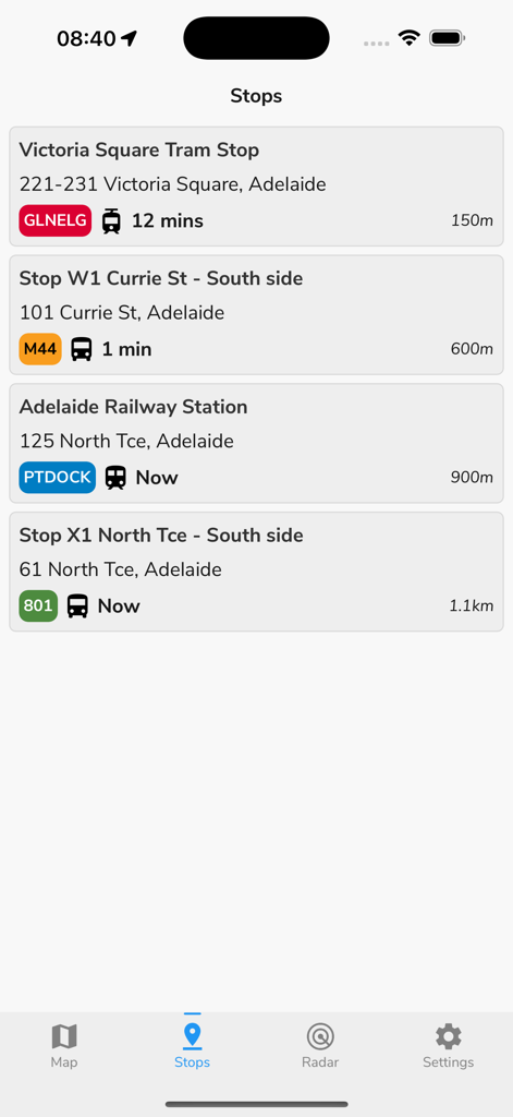 Adelaide Metro: Should I Run? - Real time arrivals for Adelaide Metro buses trains and trams