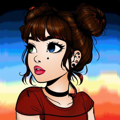 realistic girl with spacebuns