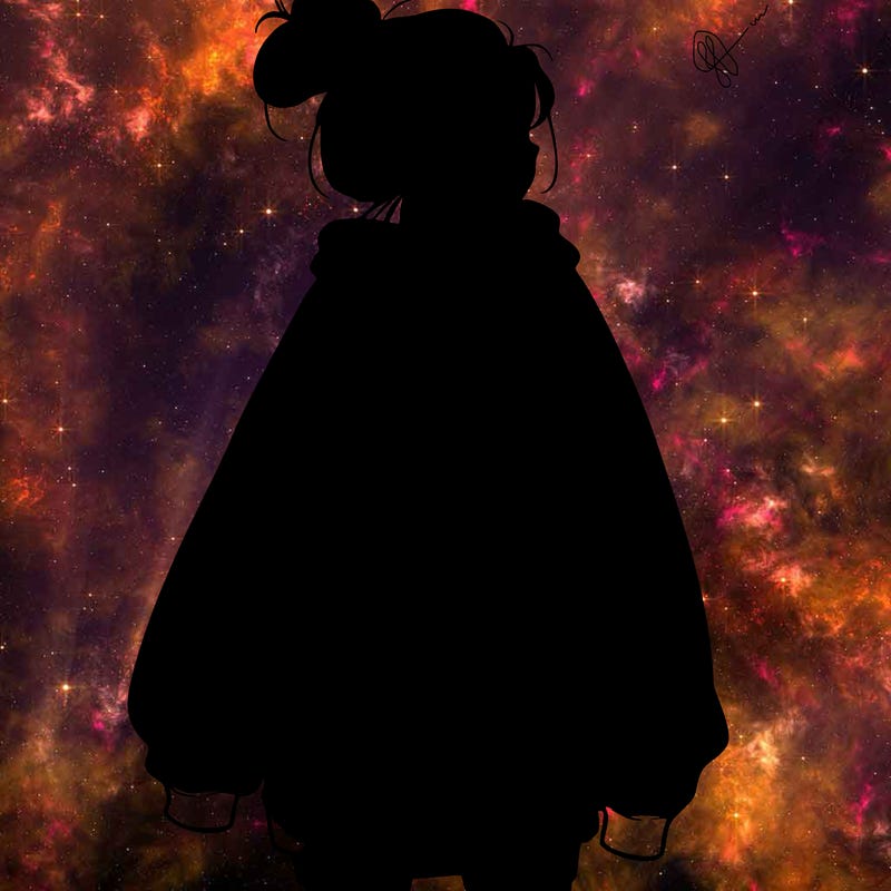 realistic girl with a oversized sweatshirt on and a bun