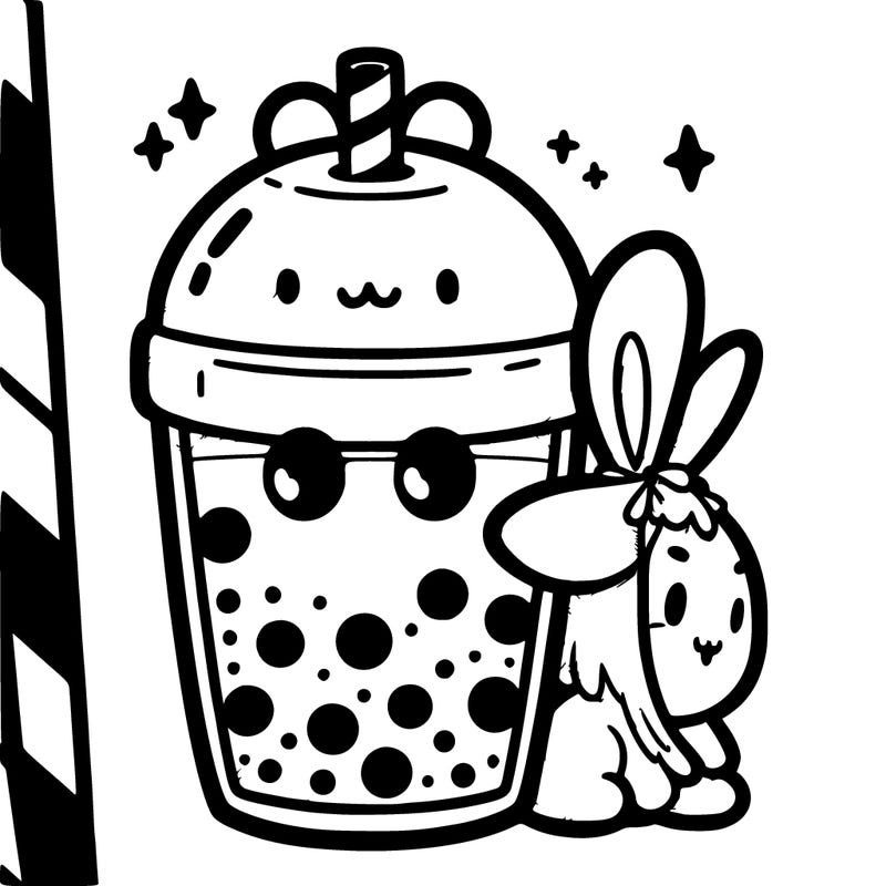 boba with a rabbit lid